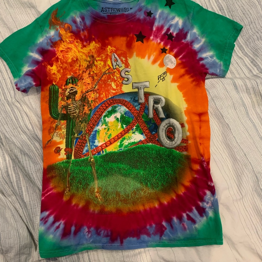 Rap Tees x Travis Scott Smiley Astroworld Tee Shirt Tie Dye
